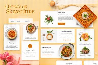 Illustration d'une interface de site web de recettes épurée et conviviale